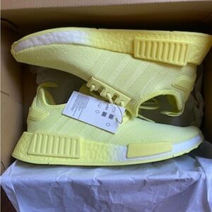 Size8 women’s adidas nmd neon yellow